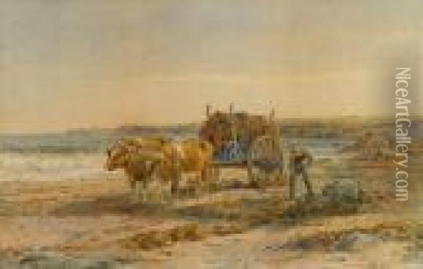 Gathering Wrack On The Shore Oil Painting - William Trost Richards