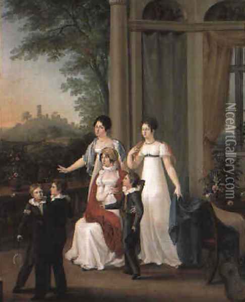 Familienportrait 1815 Oil Painting - Siegfried Detler Bendixen