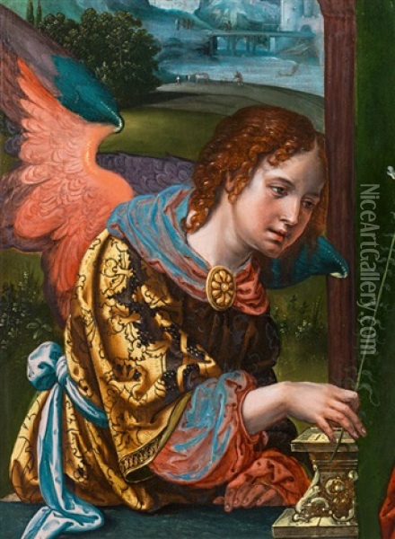 The Archangel Gabriel Oil Painting - Pieter Coecke van Aelst the Elder