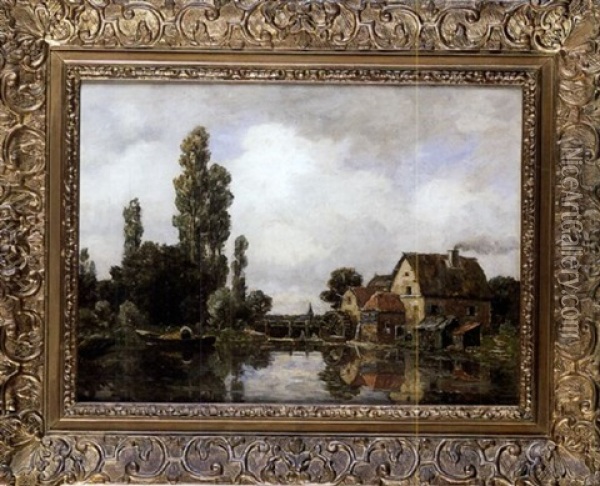 Pejzaz Z Mlynem Oil Painting - Gilbert Von Canal