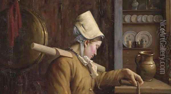 The milkmaid Oil Painting - Frederick Swinnerton