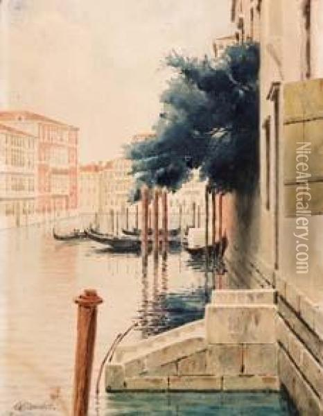 Canale A Venezia Oil Painting - H. Biondetti