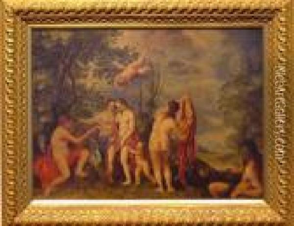 The Judgment Of Paris Oil Painting - Erasmus II Quellin (Quellinus)