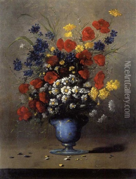 Floral Still Life Oil Painting - Germain Theodore Ribot