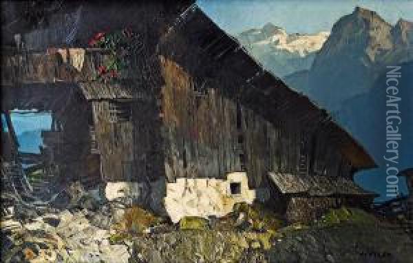 Berghof Oil Painting - Oskar Mulley