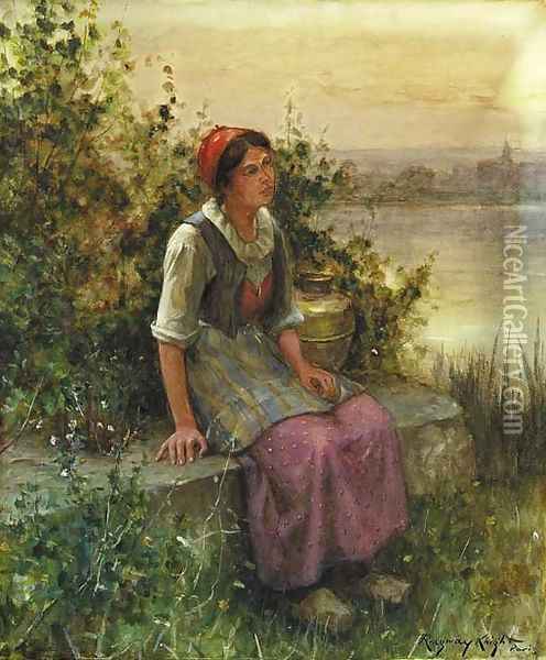 La Porteuse d'Eau Oil Painting - Daniel Ridgway Knight