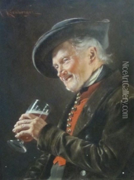 A Welcome Glass Oil Painting - Carl Kronberger