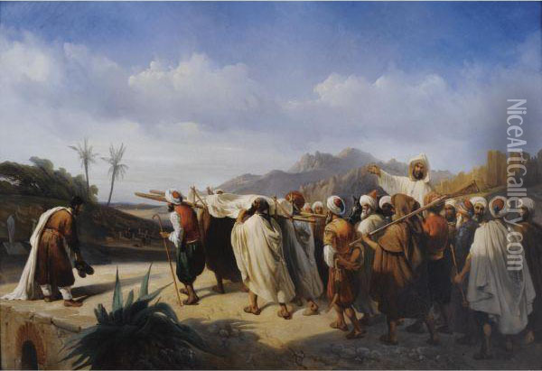 Le Cortege Maure, Pres De Tanger Oil Painting - Pharamond Blanchard