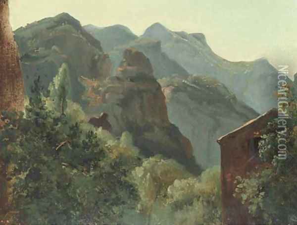 Versant de la vallee de Saint-Vincent (Auvergne) Oil Painting - Etienne-Pierre Theodore Rousseau
