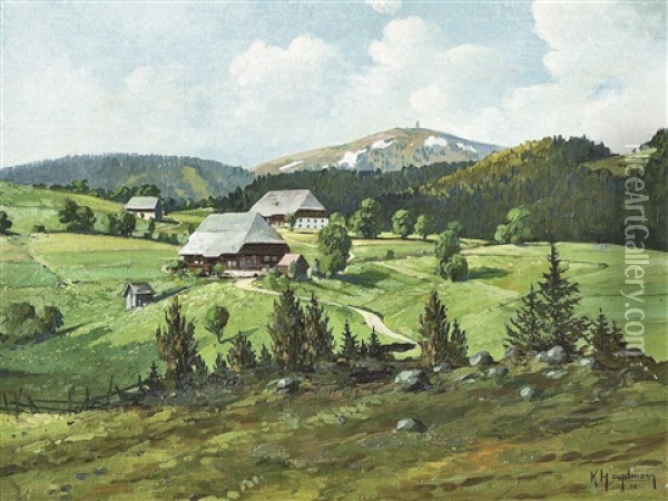 Feldberg Im Schwarzwald Von Hinterzarten Aus Oil Painting - Karl Hauptmann