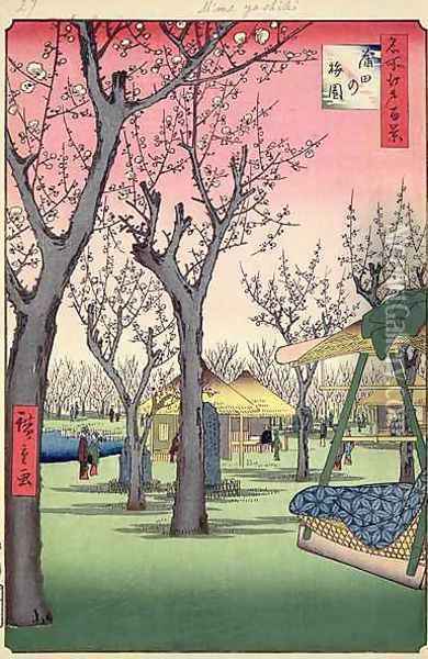 Plum Garden Kamata from One Hundred famous views of Edo Oil Painting - Utagawa or Ando Hiroshige