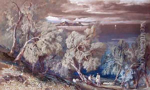 Corfu from the Village of Ascension Oil Painting - Edward Lear