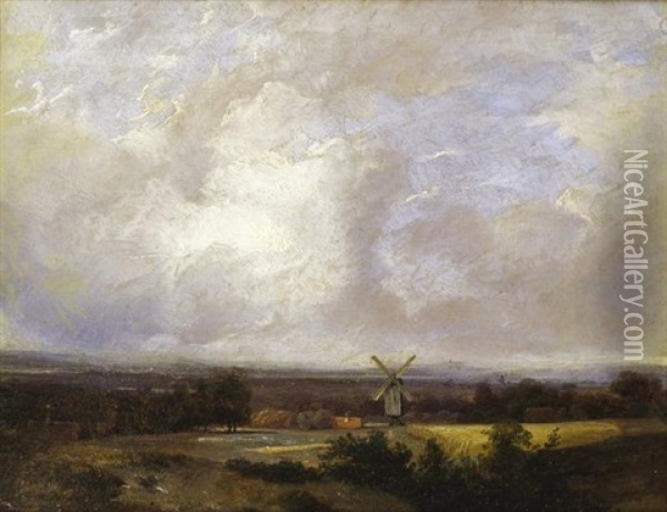 Paysage Au Moulin Oil Painting - Jean-Baptiste de Jonghe