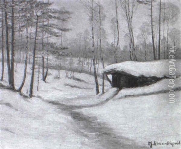 Waldhutte In Winterlandschaft Oil Painting - Maximilian Klein Von Diepold