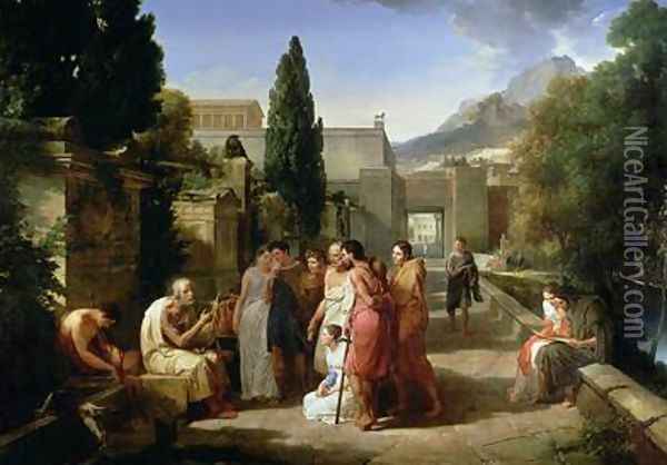 Homer Singing his Iliad at the Gates of Athens Oil Painting - Guillaume Guillon Lethiere