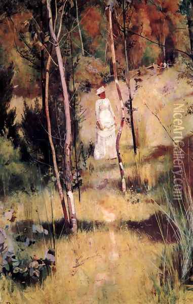 A Summer Morning Tiff Oil Painting - Tom Roberts