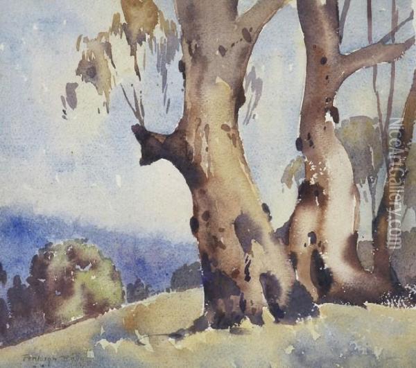 Hillside Gums Oil Painting - Theodore Penleigh Boyd