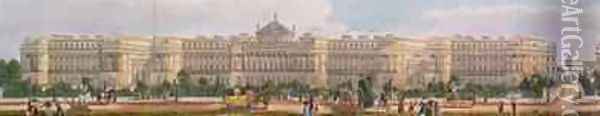 Cumberland Terrace detail from a Panoramic View round the Regents Park Oil Painting - Richard Morris