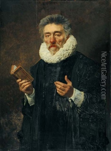 Portrait D'erudit A La Fraise Oil Painting - Andre (Count) de Mniszek