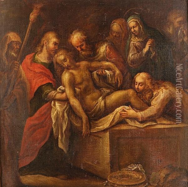The Entombment Oil Painting - Bernardino Campi