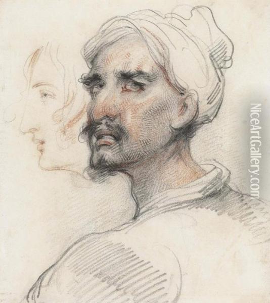 Portrait Of A Man In A Turban Oil Painting - George Chinnery