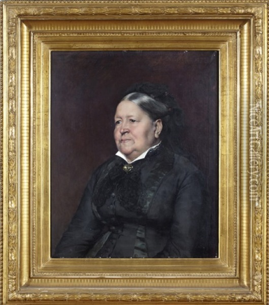Portratt Av Fru Eva Fredrika Haeggstrom Oil Painting - Albert Edelfelt