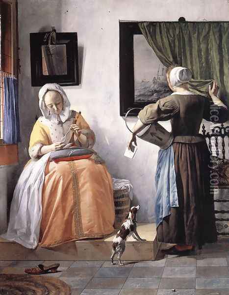 Woman Reading a Letter 1662-65 Oil Painting - Gabriel Metsu