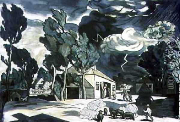 Landscape with Storm Oil Painting - Nikifor Krylov