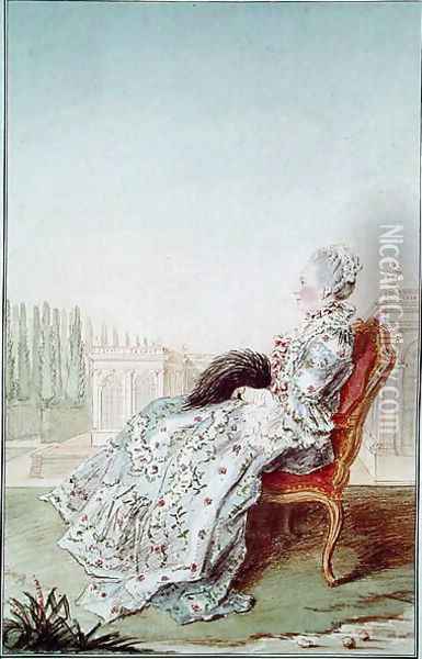 Madame Collet, 1760 Oil Painting - Louis Carrogis Carmontelle