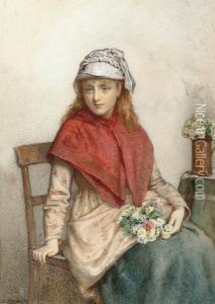The Flower Girl Oil Painting - James Charles Playfair