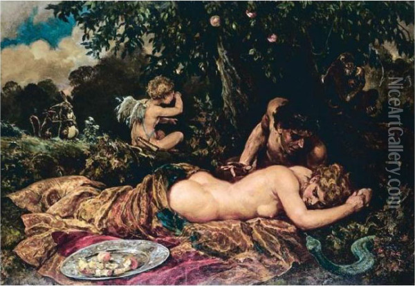 The Garden Of Eden Oil Painting - Richard Caton Woodville