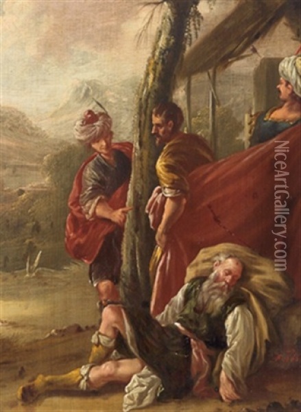 Die Trunkenheit Noahs , Le Ebrezze Di Noe Oil Painting - Domenico Feti