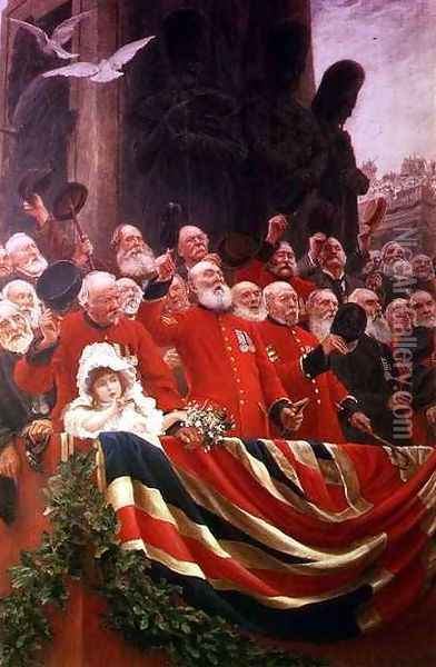 The Guards Cheer Oil Painting - Sir Hubert von Herkomer