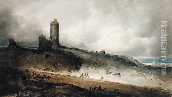 Aberystwyth Castle Oil Painting - John Sell Cotman