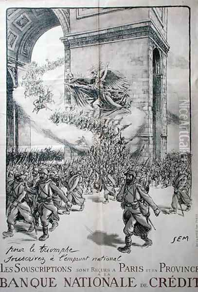 Poster for the National Loan, Banque Nationale de Credit, 1st World War, 1914-18 Oil Painting - Georges Goursat Sem