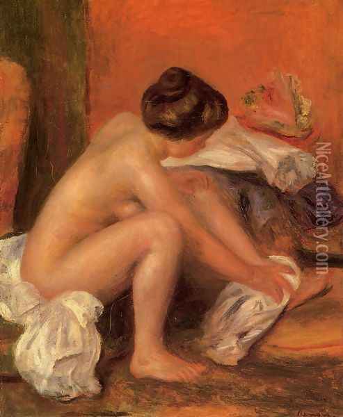 Bather Drying Her Feet Oil Painting - Pierre Auguste Renoir