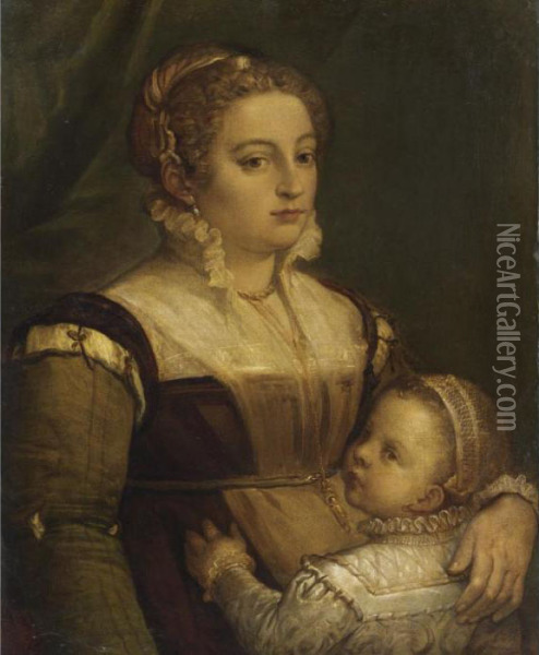 Ritratto Di Dama Con Bambina Oil Painting - Paolo Veronese (Caliari)