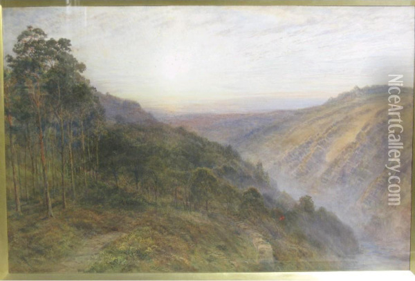 A Wooded Valley Oil Painting - Arthur Henry Enoch