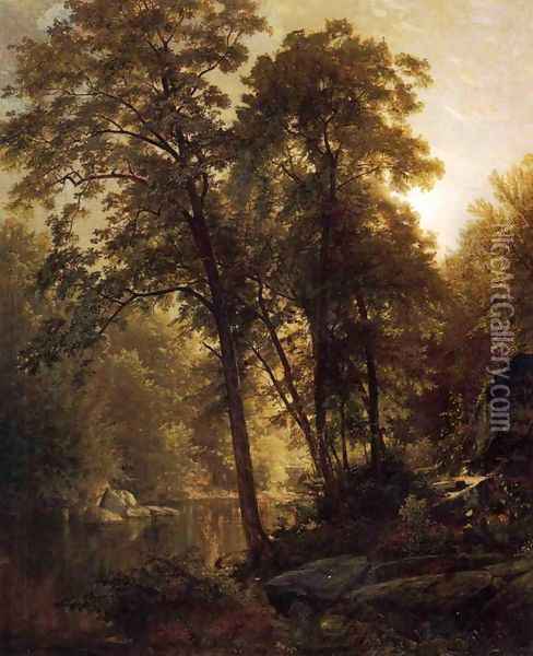 On the Wissahickon Oil Painting - William Trost Richards