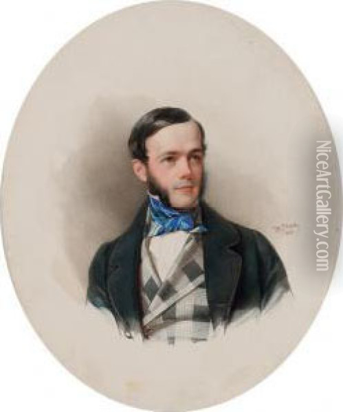 Portrait Of Count Emerik Karlovich Hutten-chapsky (1828-1896) Oil Painting - Fritz Thaulow