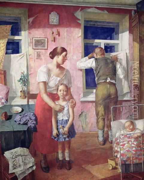 Alarm, 1934 Oil Painting - Kuzma Sergeevich Petrov-Vodkin