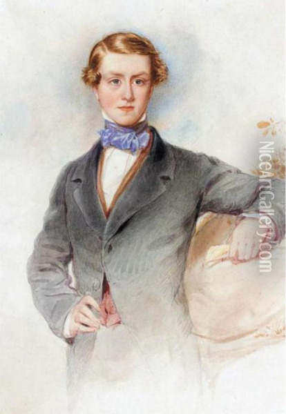 Portrait Of A Young Man Oil Painting - George Richmond