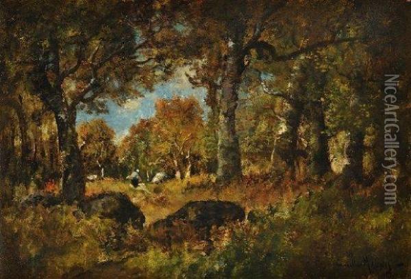 Paysanneen Foret De Fontainebleau Oil Painting - Camille Magnus
