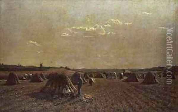Harvest Scene Oil Painting - Adrien Louis Demont