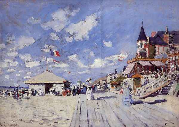 The Boardwalk On The Beach At Trouville Oil Painting - Claude Oscar Monet