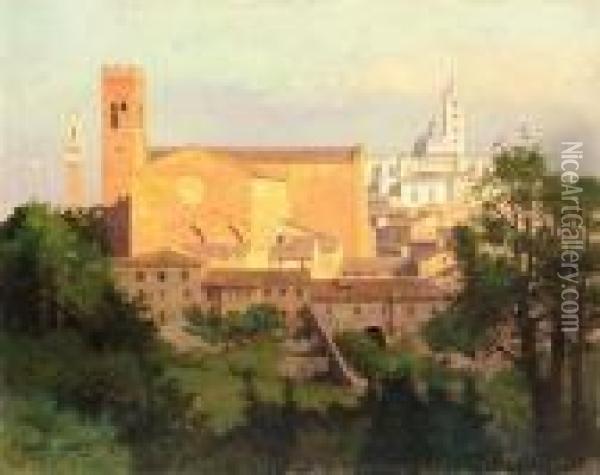La Chiesa Di San Domenico A Siena Oil Painting - Bruno Croatto