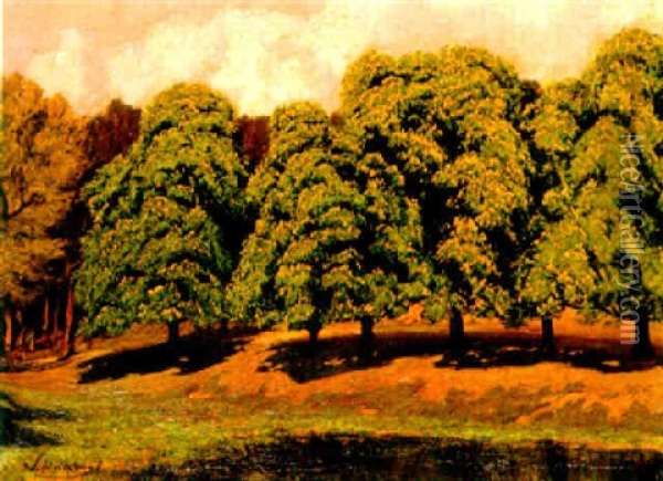 Blooming Chestnuts Oil Painting - Walter Leistikow