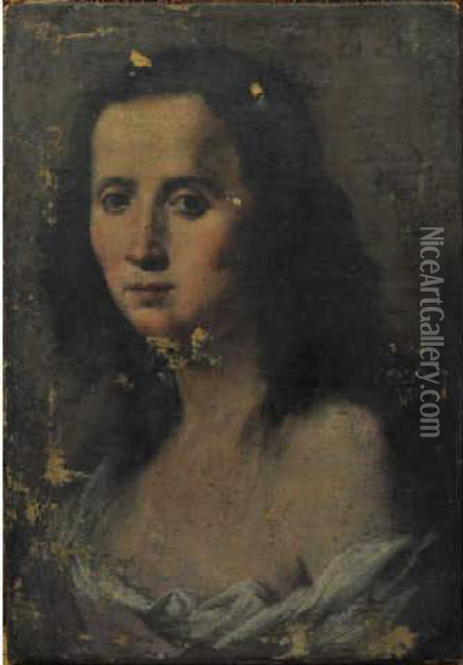 Portrait De Femme En Buste Oil Painting - Lorenzo Lippi