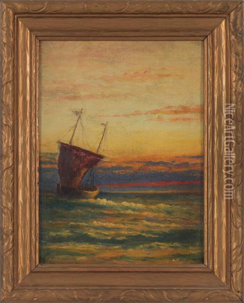 Seascapes Oil Painting - W.R Clawson
