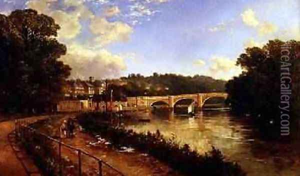 Richmond Upon Thames Oil Painting - Edmund John Niemann, Snr.